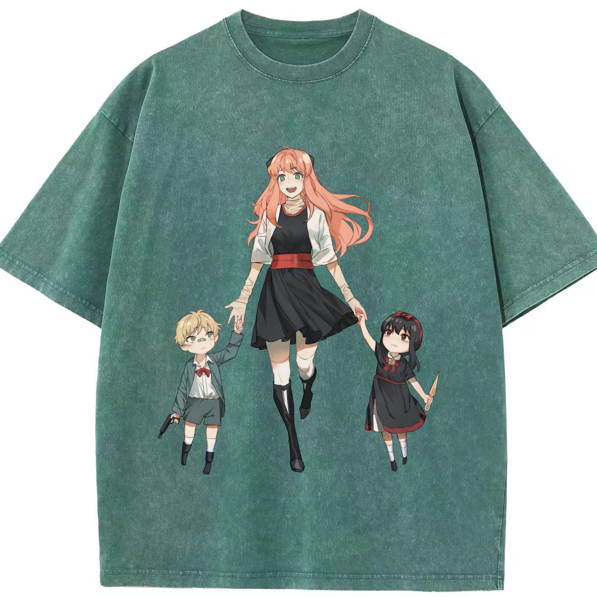 （画像用） SPY×FAMILY间谍家家酒 綿100% ヴィンテージ風 半袖Tシャツ（フロントプリント）